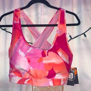Ideology pink and orange sports bra